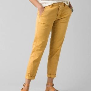 Prana Womens Janessa Pant, Mustard Yellow, Size 8